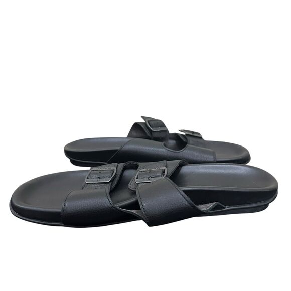 NAOT Mens  Santo Soft BLACK Leather Sandal Slides sz. 44 EU/11 US NICE